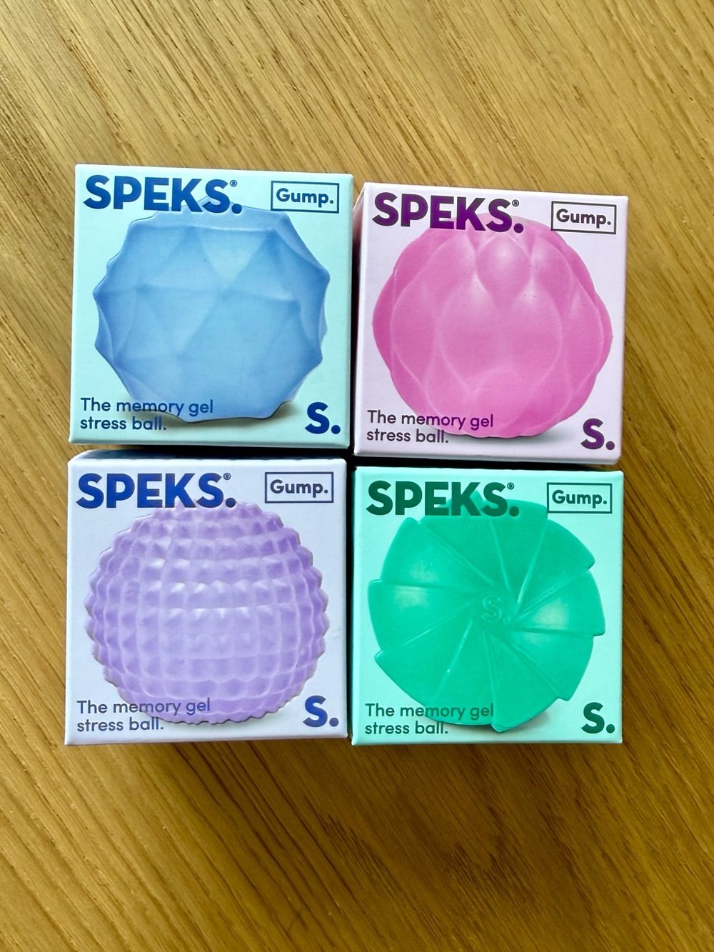 Speks. Gump Memory Gel Stress Balls - 4pack 🩵🩷💚💜 NWT
